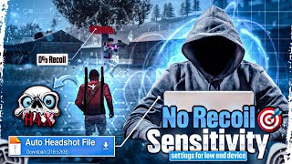 0 Recoil Sensitivity Settings For Android 2gb3gb4gb6gb8gb Device 100 Working 😱  Free Fire [upl. by Pepin]