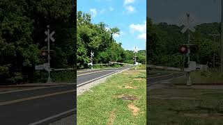 Yadkin Valley Railroad 9628 crossing Sheep Farm Rd in Mt Airy NC 61423 mtairync [upl. by Mcdade884]