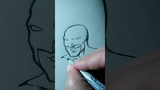 Drawing Alpha Flights Guardian from memory directly in ink [upl. by Eitirahc]