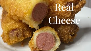 Jiffy Mix Easy Cheesy Homemade Corndogs Recipe With  How To Make Corn Dogs 🌽 corndog [upl. by Atinauq]