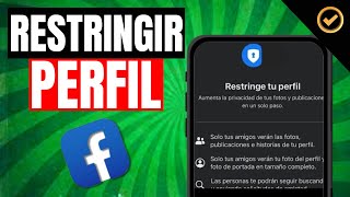 Como RESTRINGIR tu perfil de FACEBOOK 2024 Paso a Paso [upl. by Dronski993]