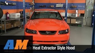 Mustang AmericanMuscle Heat Extractor Style Hood 9904 All Review [upl. by Yevi782]