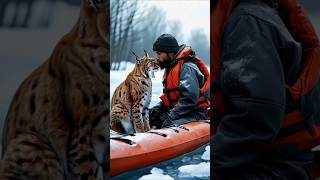 Rescue Mission of Lynx Cubs Trapped in Net  Brave Rescuer in Actionshortsforyoulynx [upl. by Rosenblast]