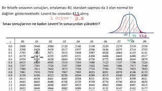 Bir Değerden Büyük Değerler İçin Standart Normal z Tablosu Matematik İstatistik ve Olasılık [upl. by Ydda751]