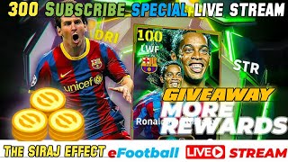 GIVEAWAY😱🤯 EFOOTBALL👿 PLAYER All player giveaway 300 Subscribers special live stream efootball [upl. by Orihakat]