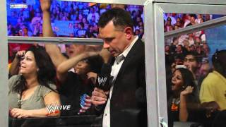 Raw The Rock birthday bashes Michael Cole [upl. by Souvaine327]