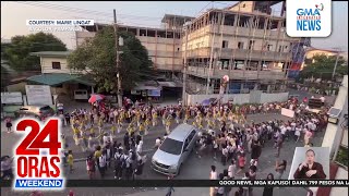 Ilang nanonood ng street dancing sa pista naatrasan ng sasakyan  24 Oras Weekend [upl. by Joela667]