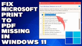 How To Fix Microsoft Print To PDF Missing in Windows 1011 Solution [upl. by Ethbun]