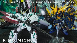 SDMG RX0 FULL ARMOR UNICORN GUNDAM amp RX0N UNICORN GUNDAM BANSHEE NORN  UC  ASMR [upl. by Korey910]