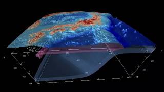 地球内部構造の３Ｄ表示 ～日本列島の地形～ [upl. by Ailaham]