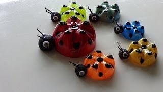 Recycled Art Ideas for Kids Ladybugs Family from Plastic Bottles  DIY Recycled Bottles Crafts [upl. by Giarla]