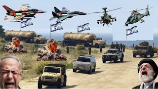 Irani Fighter jets amp War Helicopters Attack On Israeli Army Oil Tankers Convoy In Jerusalem GTA5 [upl. by Adelheid]