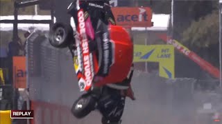 Stadium Super Trucks 2024  Adelaide Practice 1  Davies Big Crash Flip [upl. by Huberty]