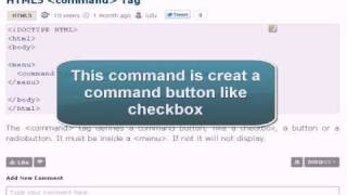 HTML5 Tutorial  html5 command tag [upl. by Riffle]