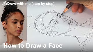 How to draw a face  Tutorial  step by step [upl. by Eppie795]