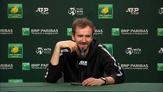 Daniil Medvedev Press Conference Following 2nd Round Win 2023 BNP Paribas Open [upl. by Stucker]