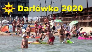 Darłówko Darłowo plaża 2020 szczyt sezonu [upl. by Amsirahc516]