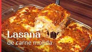 Esta es la mejor lasaña de carne molida que he hecho ¡súper fácil y cremosa [upl. by Marin]