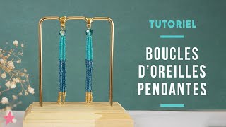 TUTORIEL  Boucles doreilles pendantes en perles de rocailles Miyuki [upl. by Innavoj]