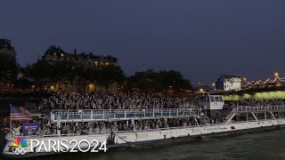 Team USA arrives at the 2024 Olympic Opening Ceremony  Paris Olympics  NBC Sports [upl. by Oirtemed]