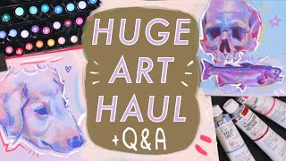 ✷ HUGE Art Supply Haul ✷ Answering Your Art Questions [upl. by Johnston]