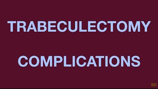 Glaucoma Session 29 Complications of Trabeculectomy [upl. by Eedyaj611]