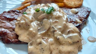 STEAK SAUCE CHAMPIGNONS 👌 جهزي ستيك فيليه اللحم مع صلصه كريمه الفطر مثل المطاعم [upl. by Chute]