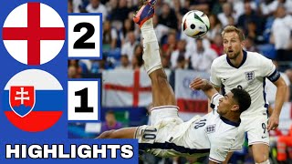 Jude Bellingham BICYCLE KICK ⚪️England vs Slovakia 21 All GOALS amp Extended HIGHLIGHTS EURO 2024 [upl. by Dekeles]