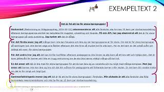 ARGUMENTERANDE TEXT exempeltext 2 av 3 SVA barnskötare [upl. by Lindahl168]