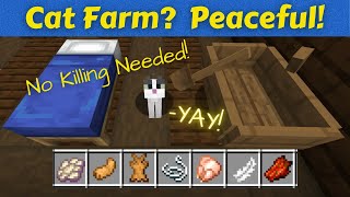 Easy Minecraft Farm Cat Farm Peaceful Phantom Membrane String Rabbit HideFeet Chicken [upl. by Anneg]