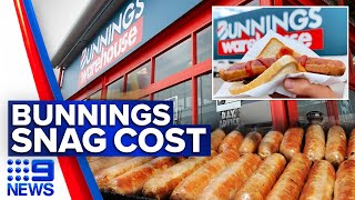 Bunnings lifts sausage sizzle prices for first time in 15 years  9 News Australia [upl. by Ebby914]