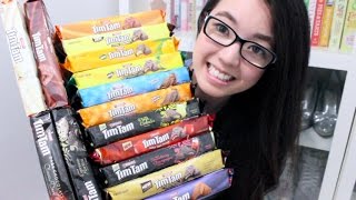 🍪🍫TRYING ALL 16 FLAVOURS OF ARNOTTS TIM TAMS  rosellalee [upl. by Anileda]