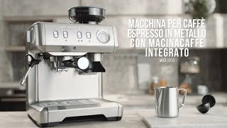 Macchina da Caffè Espresso in Acciaio Inox con Macinacaffè  Ariete 1313 [upl. by Critchfield]