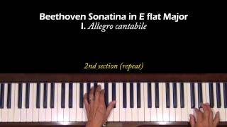 Beethoven Sonatina in Eb Major Piano Tutorial 1st mvt [upl. by Tarrah]