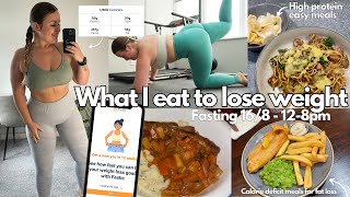 WHAT I EAT TO LOSE WEIGHT fasting 168 1900 calories  high protein meals [upl. by Ahcsropal]