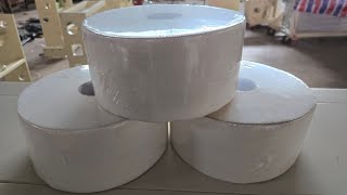 Maxi toilet paper roll rewinding cutting heat seal shrink package production line [upl. by Suiravad63]