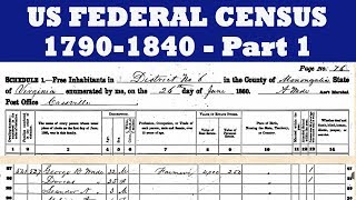 US Census Records 17901840 Part 1 of 3 How to Research Your Family Tree [upl. by Dralliw944]