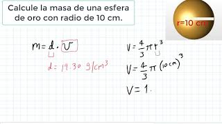 Calcular la masa de una esfera [upl. by Otipaga]