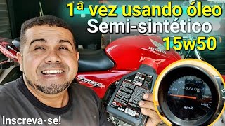 primeira vez usando óleo semisintético 15w50 na minha Titan150 carburada [upl. by Macpherson]