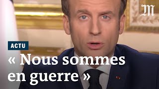 « Nous sommes en guerre »  le discours de Macron face au coronavirus extraits [upl. by Coumas]