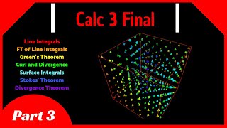 Calculus 3 Final Review Part 3  Vector Calculus  Line Integrals Greens and Stokes Theorem [upl. by Nolaf]