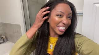 OMGherhair kinky straight with natural hairline wig review undponsoredWig WigReview OMGHerHair [upl. by Joselow314]