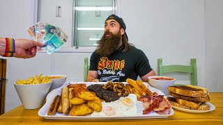 WIN THE CASH JACKPOT IF YOU FINISH THIS UNBEATEN BREAKFAST CHALLENGE FAST ENOUGH  BeardMeatsFood [upl. by Hplodur841]