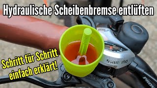 Hydraulische Bremse entlüften am Fahrrad und EBike Tutorial Scheibenbremse Fahrrad [upl. by Namas67]