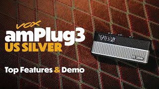 VOX amPlug3 US Silver Headphone Amplifier Top Features amp Demo [upl. by Aliber566]