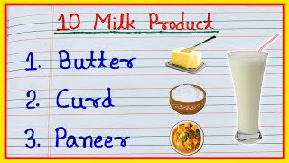 Milk Products Name  10 milk products name in English  dairy products name  5 milk product [upl. by Nauqel]