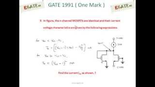 Problem on MOSFET  GATE 1991 ECE Electronic Devices  wwwegatews [upl. by Rachaba]