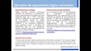 Tipos de argumentos 1 Lógico racionales [upl. by Ttennaj]