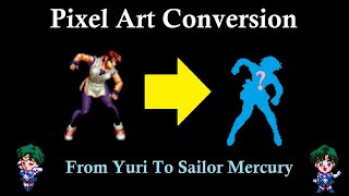 🎨 Sailor Mercury New Roundhouse 1st Frame Pixel Conversion KOF Style To Arcade Style For Mugen MVC2 [upl. by Enajyram343]