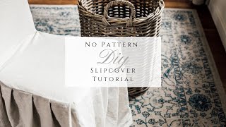 No Pattern DIY Slipcover Tutorial [upl. by Buckingham]